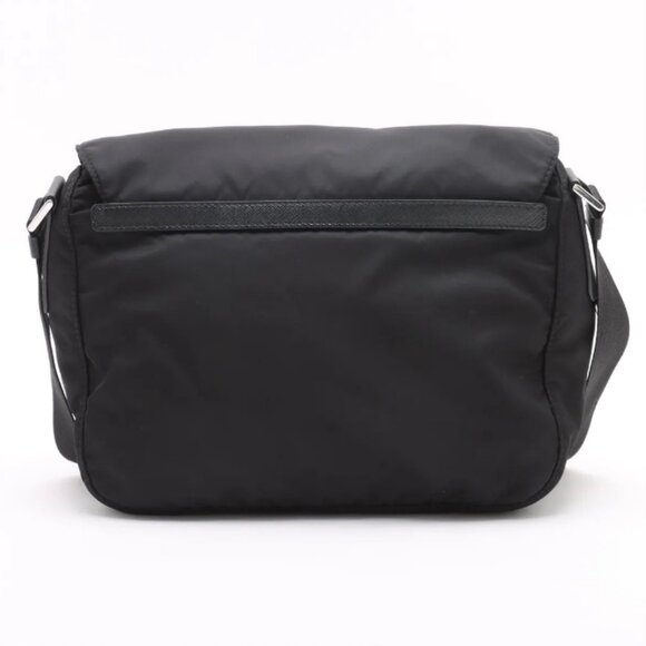 Prada Tessuto Nylon Leather Shoulder Bag Black - Picture 2 of 16